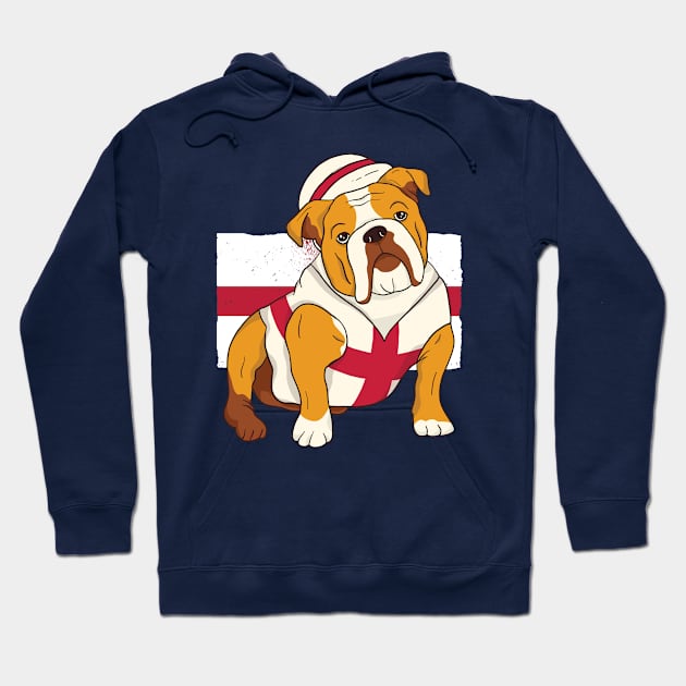 Funny English Bulldog England Flag English Flag Mens Kids Hoodie by pipsmerch